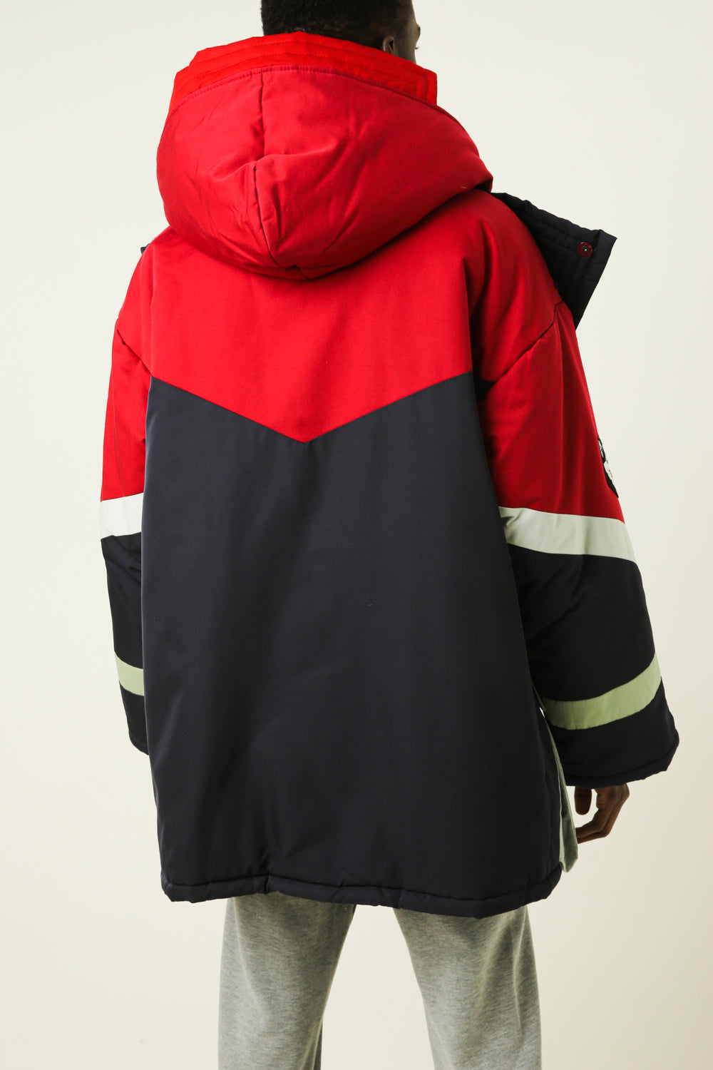 Warm oversized jacket with a hood